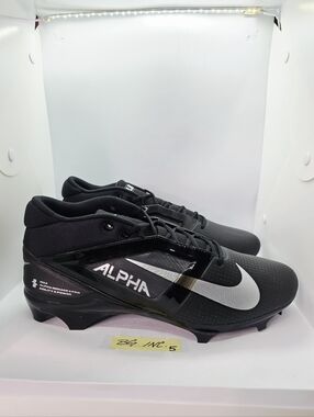 Nike Mens Size 16 Alpha Menace 4 Pro Football Cleats Black/Silver FD7037-002 NEW